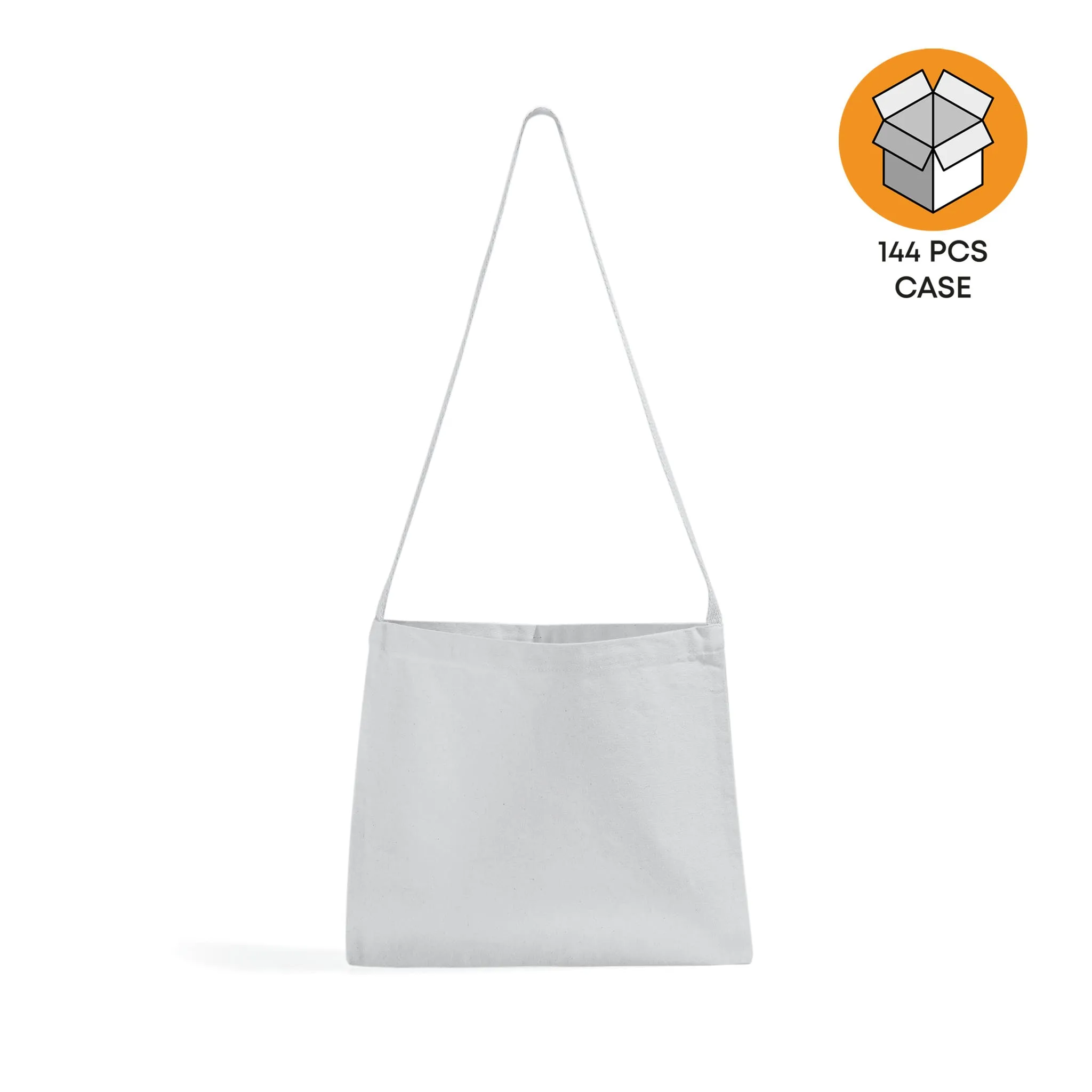 144 ct Small Messenger Canvas Tote Bag with Long Straps - By Case