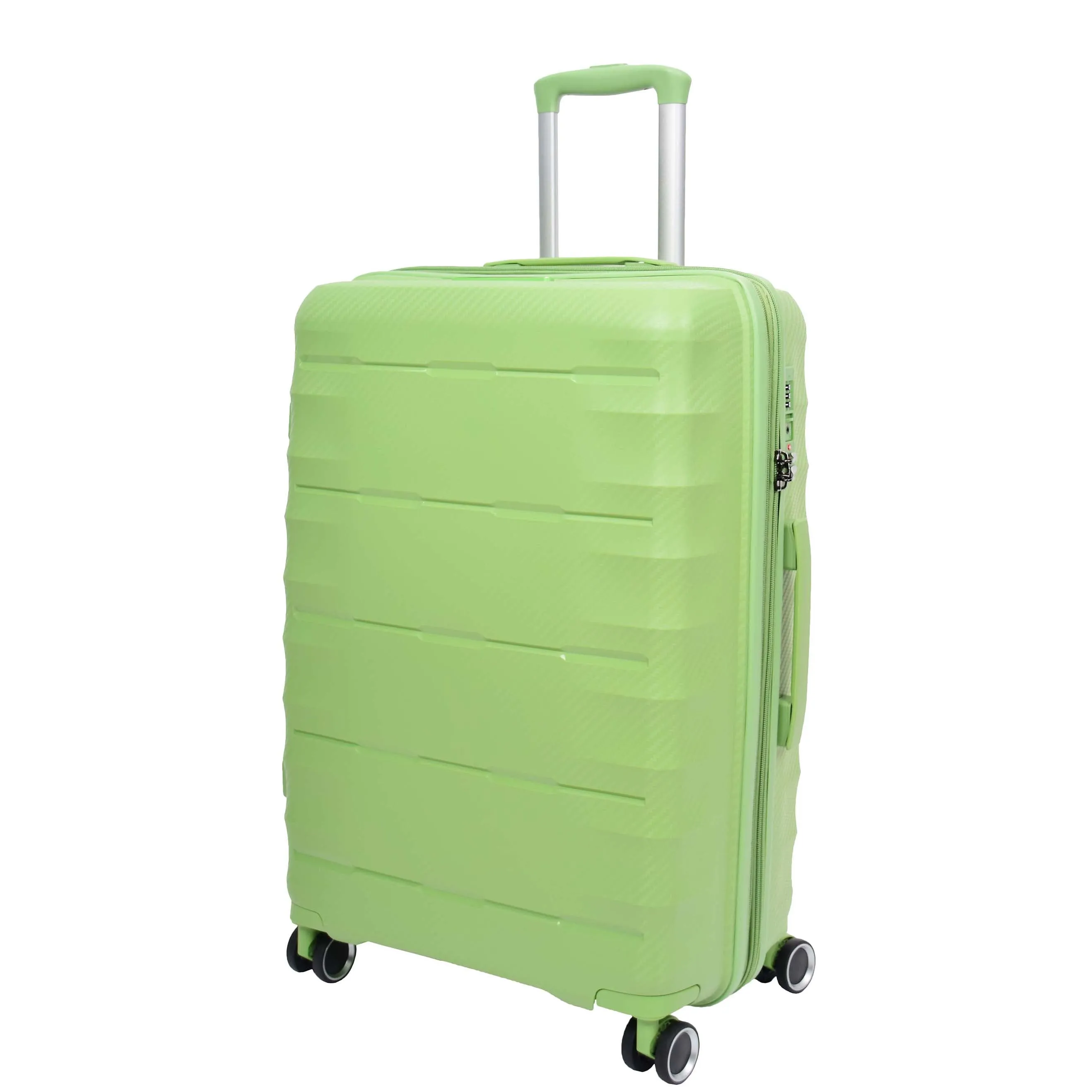 8 Wheeled Expandable ABS Luggage Miyazaki Lime Green