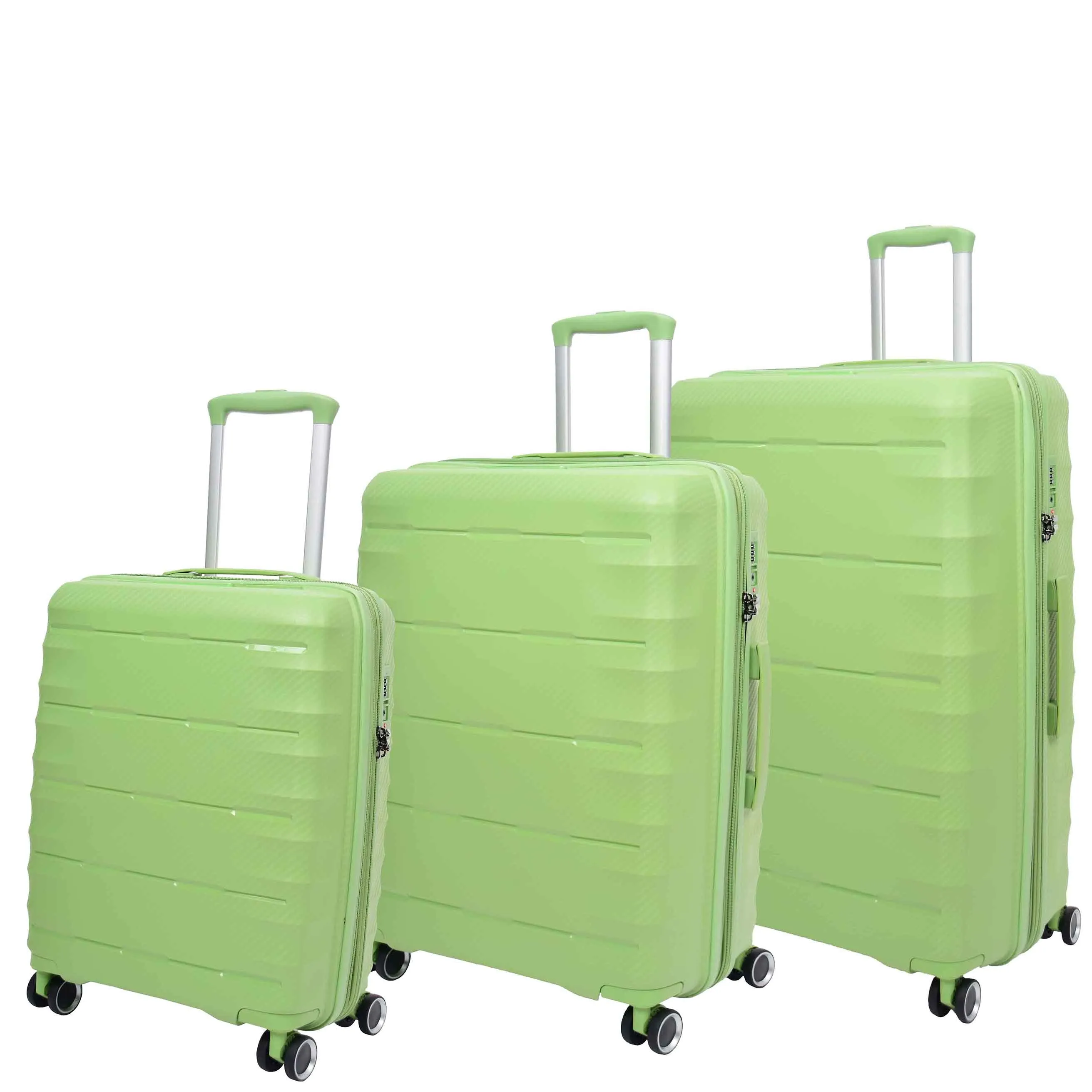 8 Wheeled Expandable ABS Luggage Miyazaki Lime Green