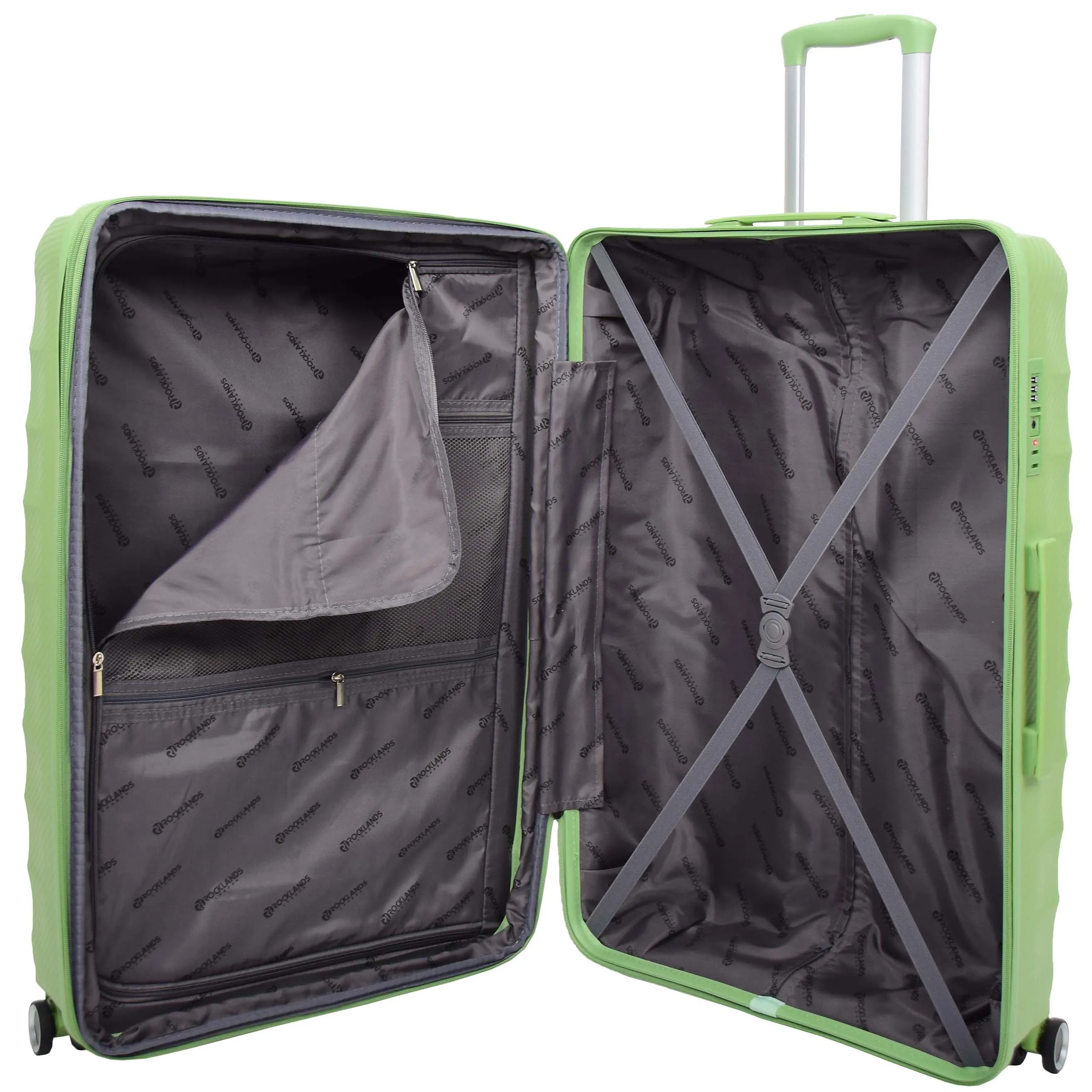 8 Wheeled Expandable ABS Luggage Miyazaki Lime Green