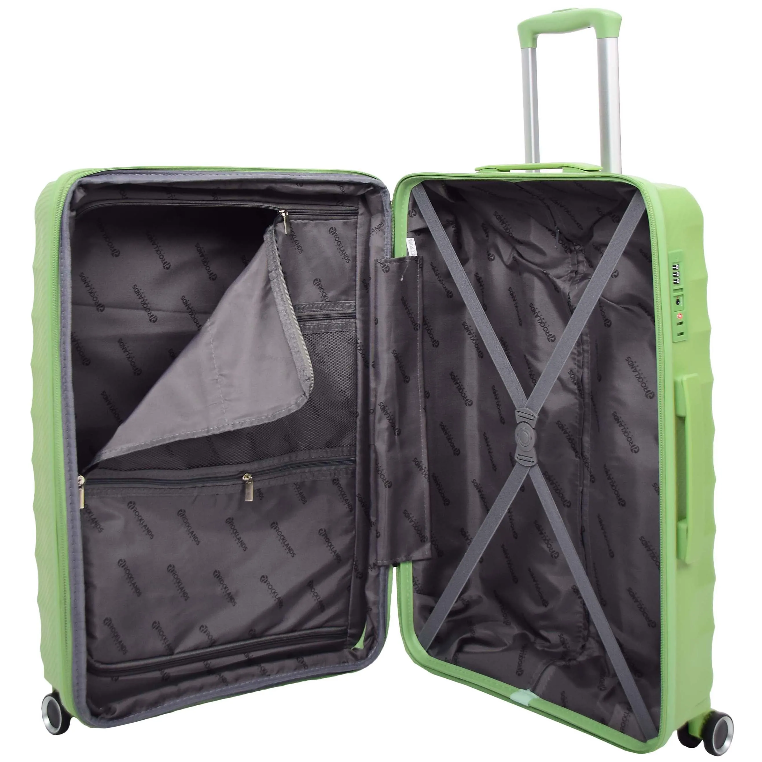 8 Wheeled Expandable ABS Luggage Miyazaki Lime Green