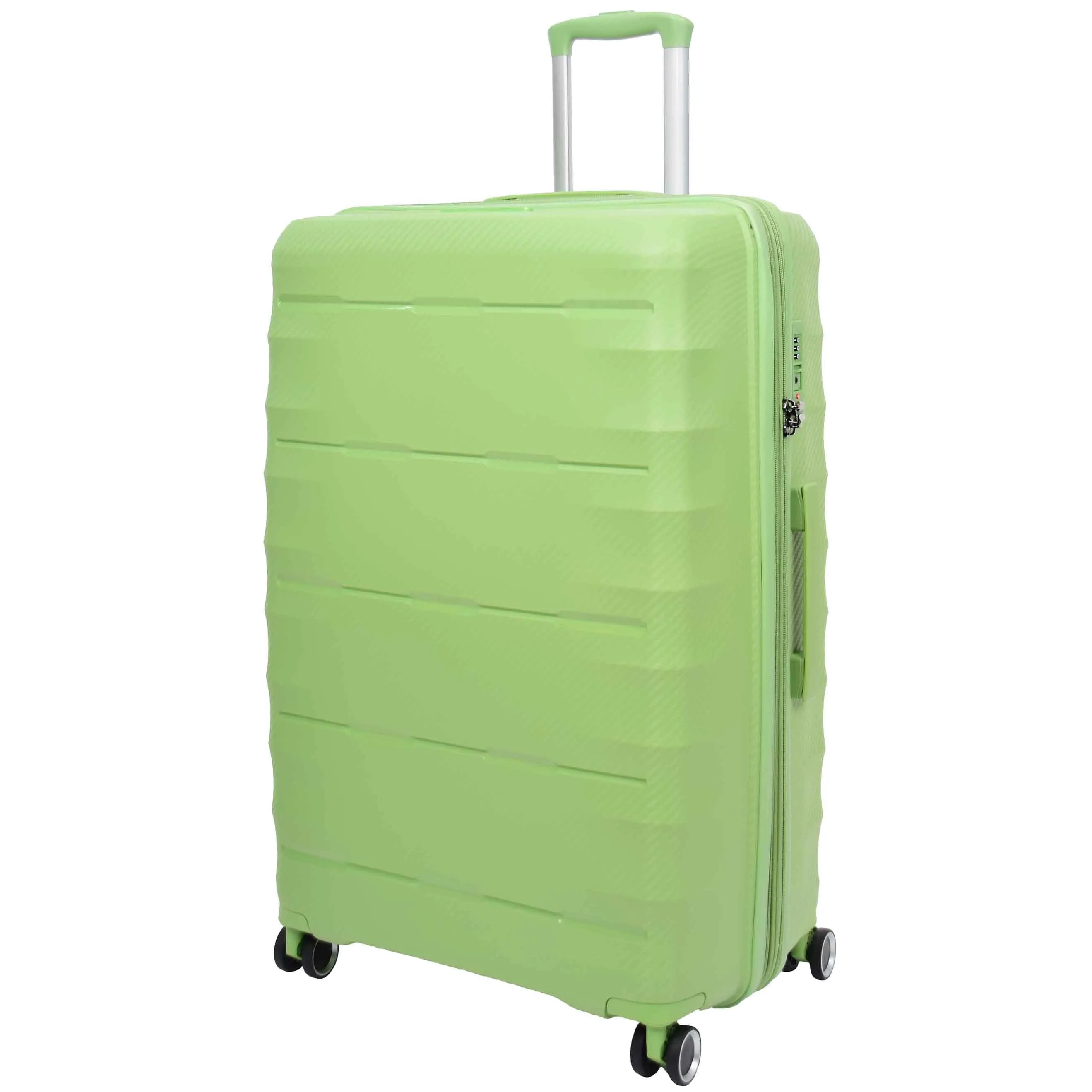 8 Wheeled Expandable ABS Luggage Miyazaki Lime Green