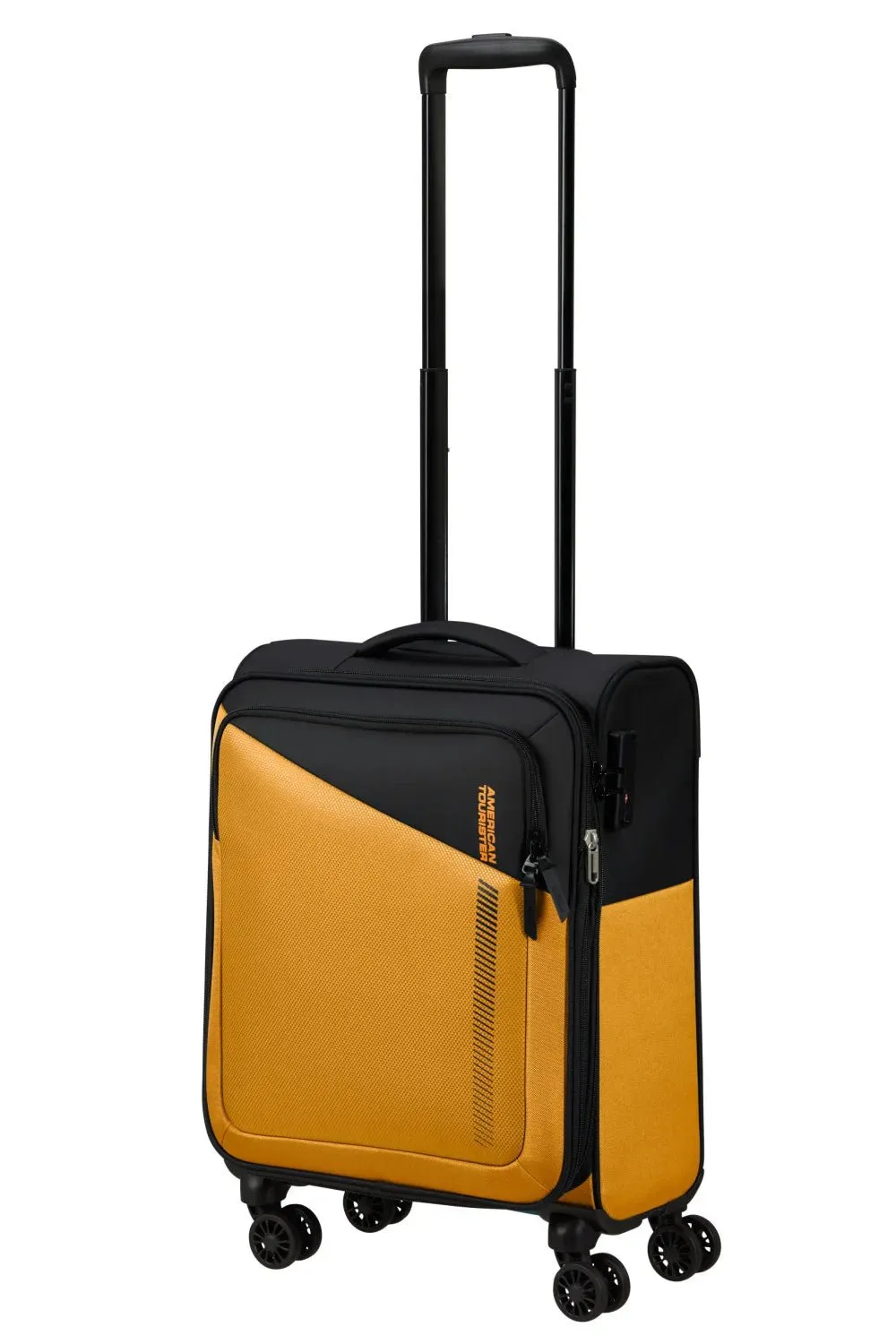 American Tourister Daring Dash 55cm Cabin Spinner - Expandable | Black/Yellow