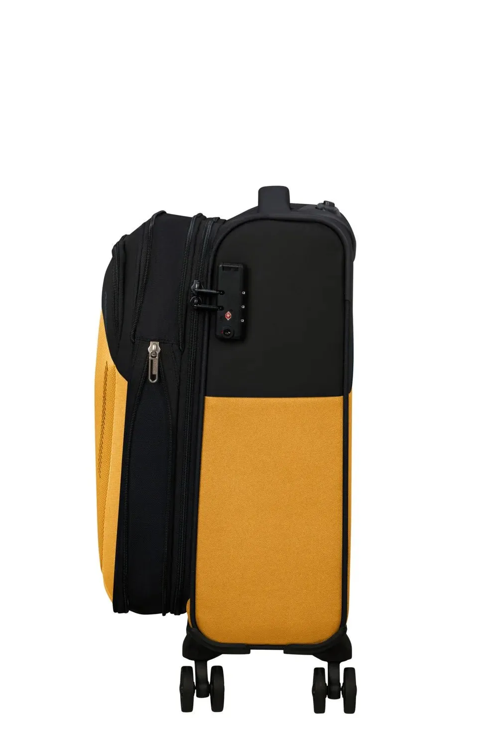 American Tourister Daring Dash 55cm Cabin Spinner - Expandable | Black/Yellow