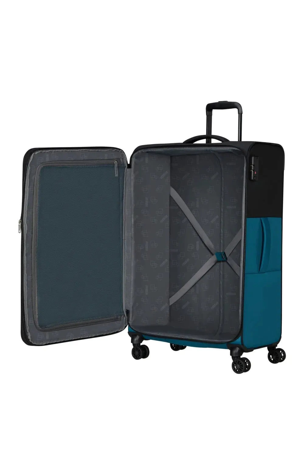 American Tourister Daring Dash 77cm Large Spinner - Expandable | Black/Blue