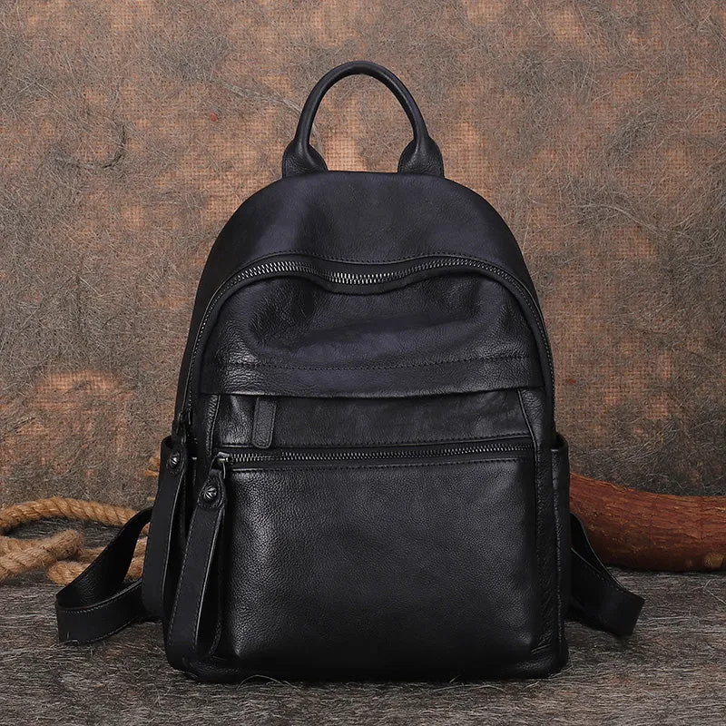 Best Vintage Coffee Leather Rucksack Womens Vintage School Backpacks Leather Backpack Purse