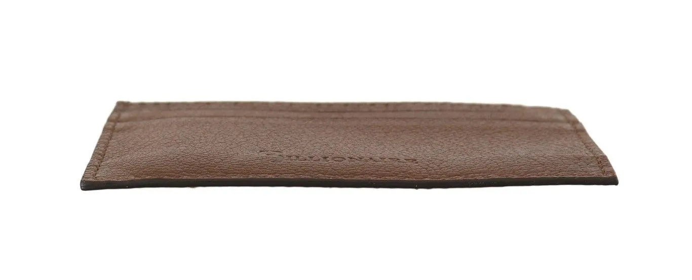 Billionaire Italian Couture Brown Leather Cardholder Wallet