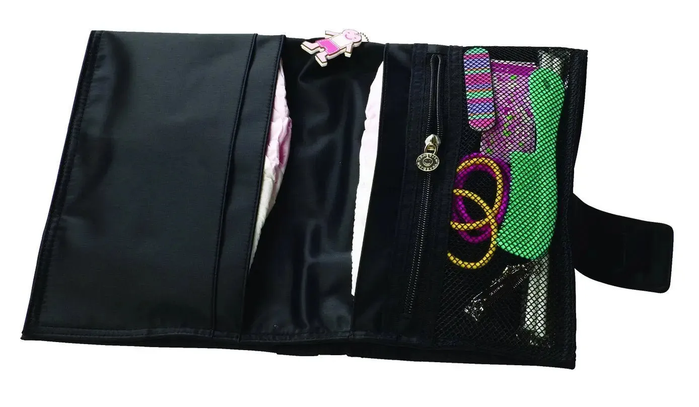 Black All-In-One Diaper Wallet and Changing Pad