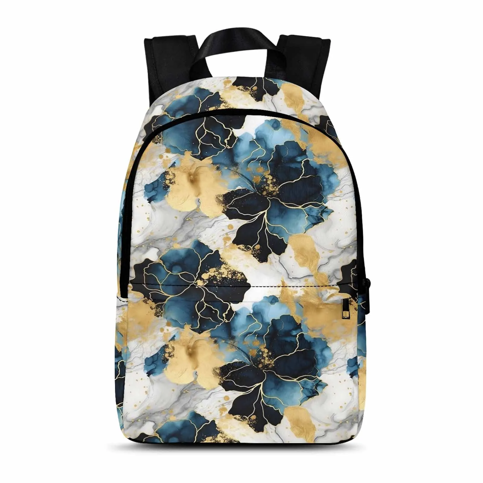 Blue Ink Floral  Adult Casual Backpack