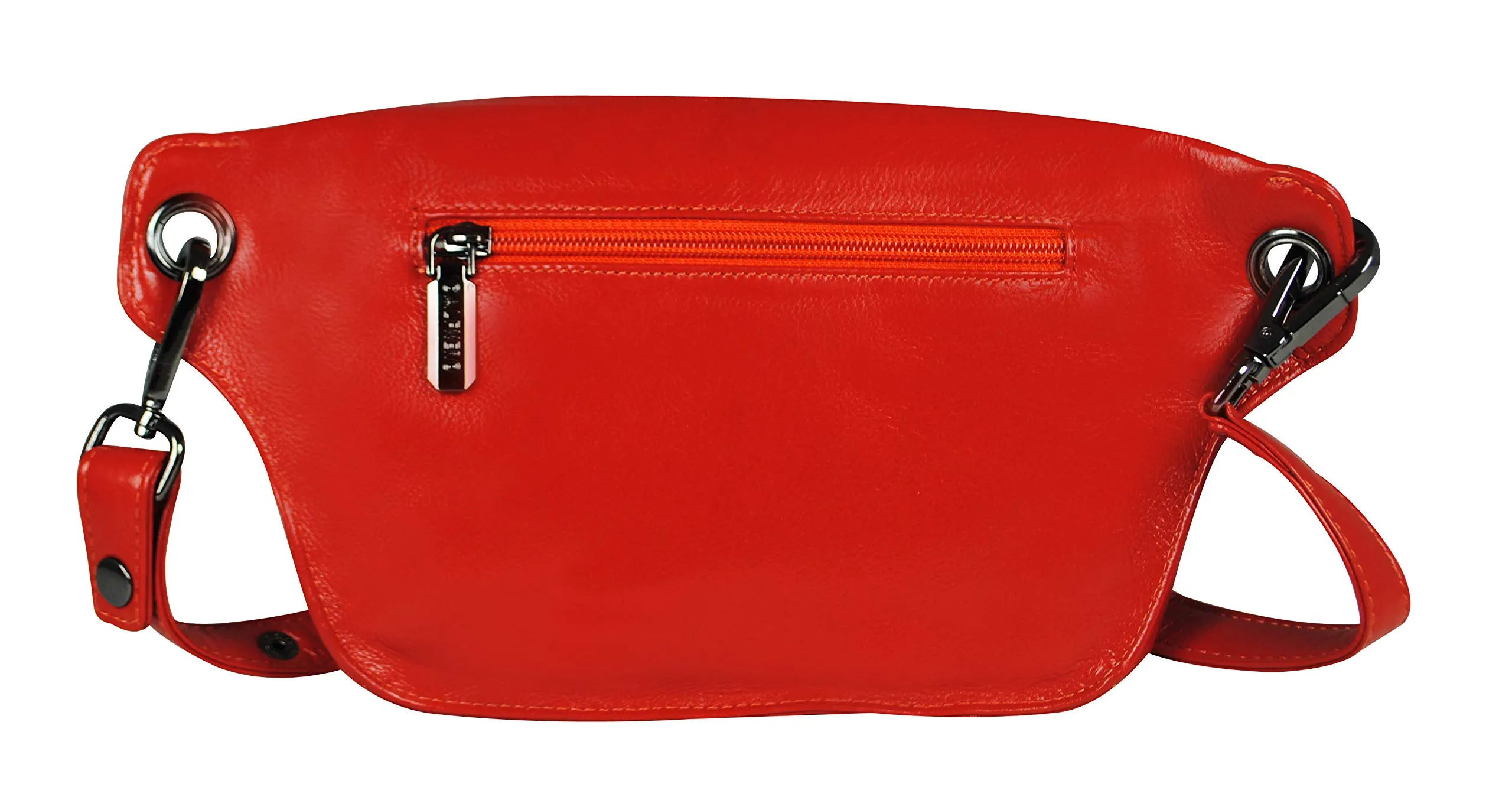 Calfnero Genuine Leather Waist Bag (Orange)