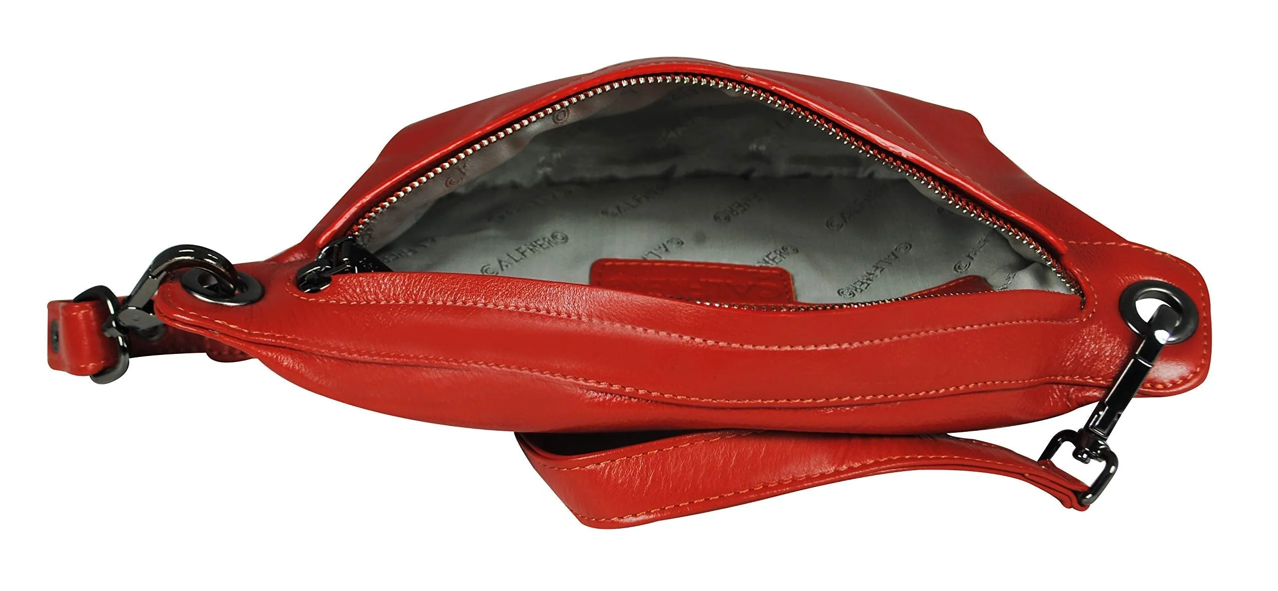 Calfnero Genuine Leather Waist Bag (Orange)