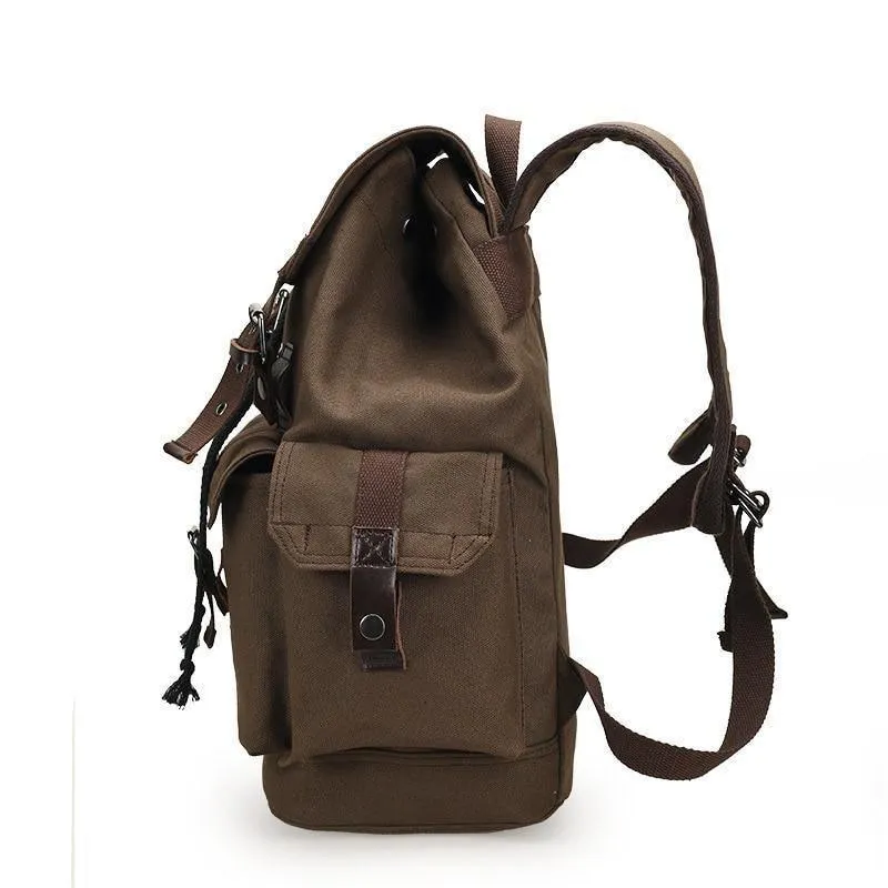 Canvas Men's Backpack School Rucksack Men Drawstring Cool Backpacks Women Travel Shoulder Teenagers Laptop Back Pack