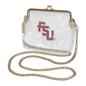 Capri Designs Stacked FSU Logo Kiss Lock Clear Purse