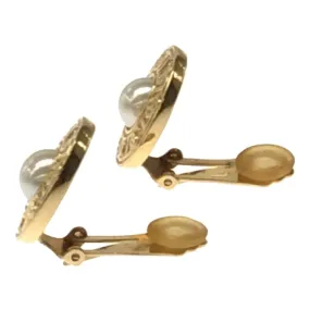 CHRISTIAN DIOR fake pearl earrings accessories brand ladies gold VINTAGE vintage OLD old