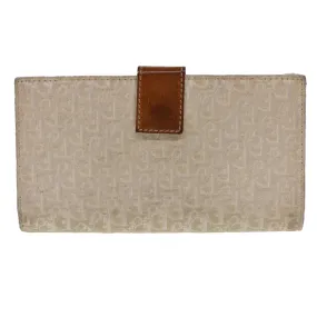 CHRISTIAN DIOR Trotter Canvas Long Wallet Beige 02-LU-0067  yb069