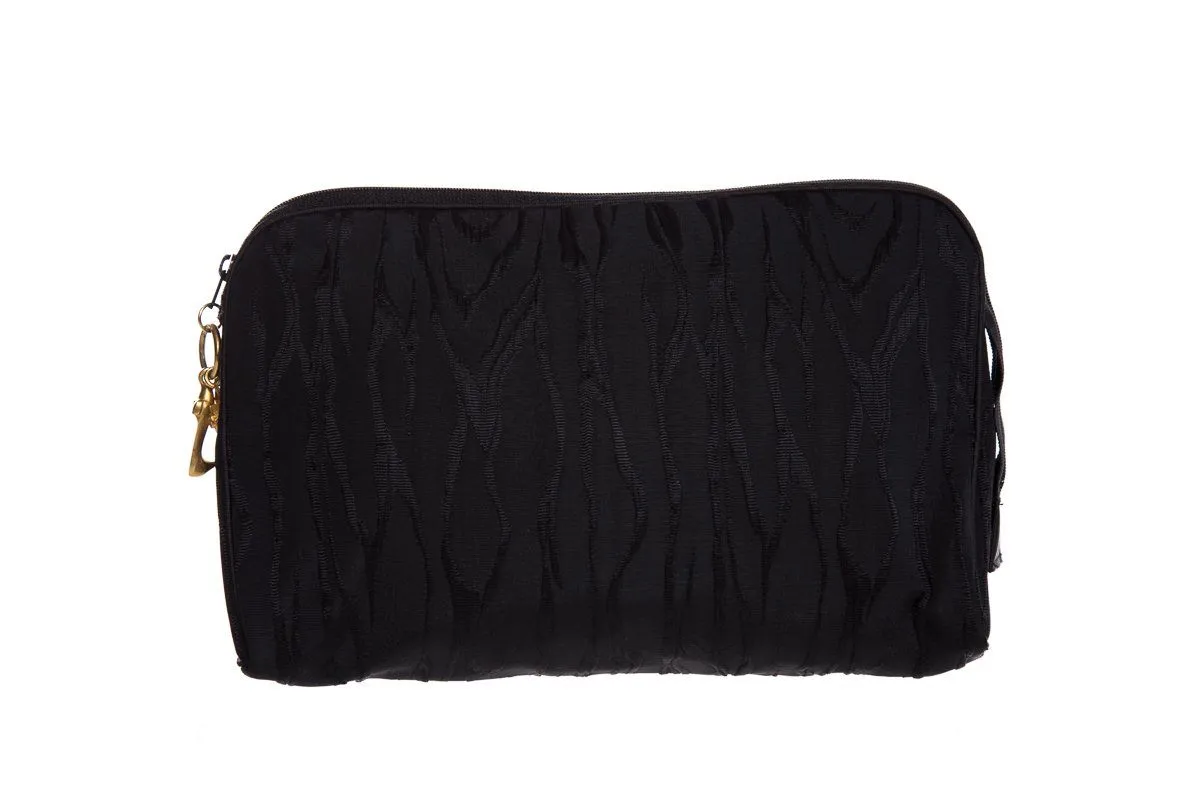 Christian Dior Vintage Black Satin Pouch