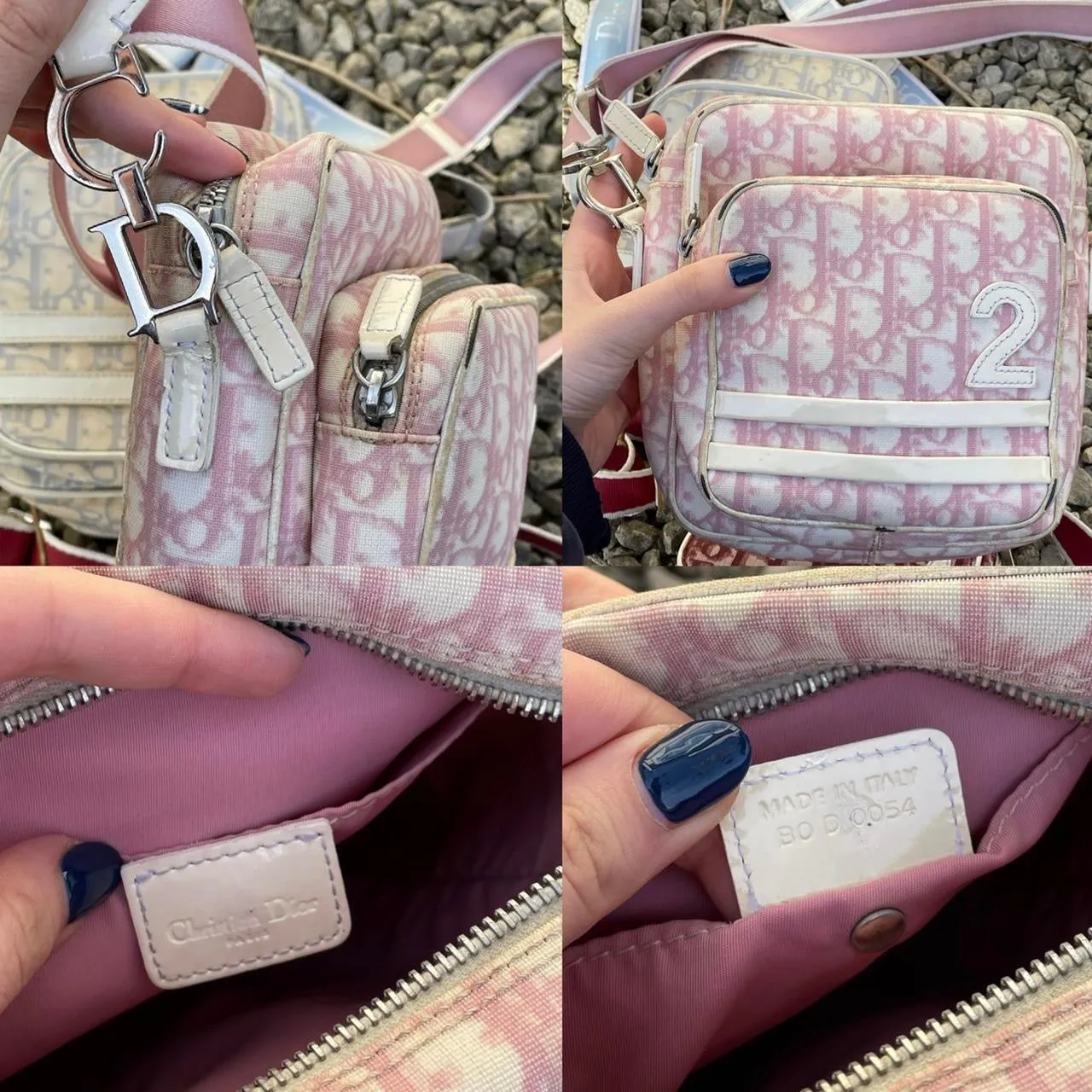 Christian Dior vintage pink side bag