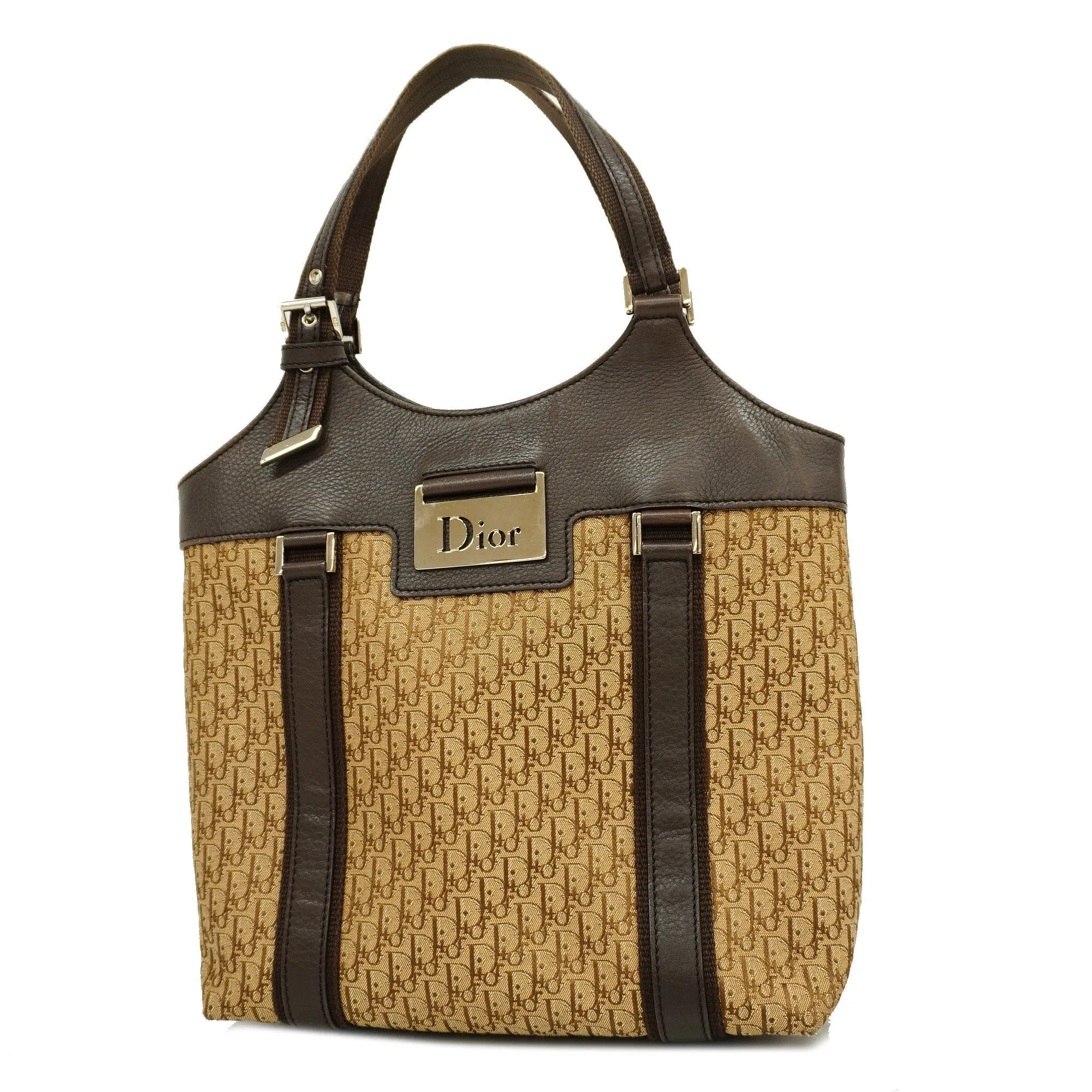 CHRISTIAN DIORAuth  Trotter Tote Bag Street Chic Women's Canvas,Leather Beige