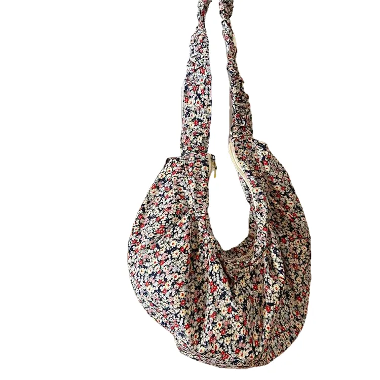 Classic Fashionable Women's Floral Print Cotton Crossbody Bags For Shopping