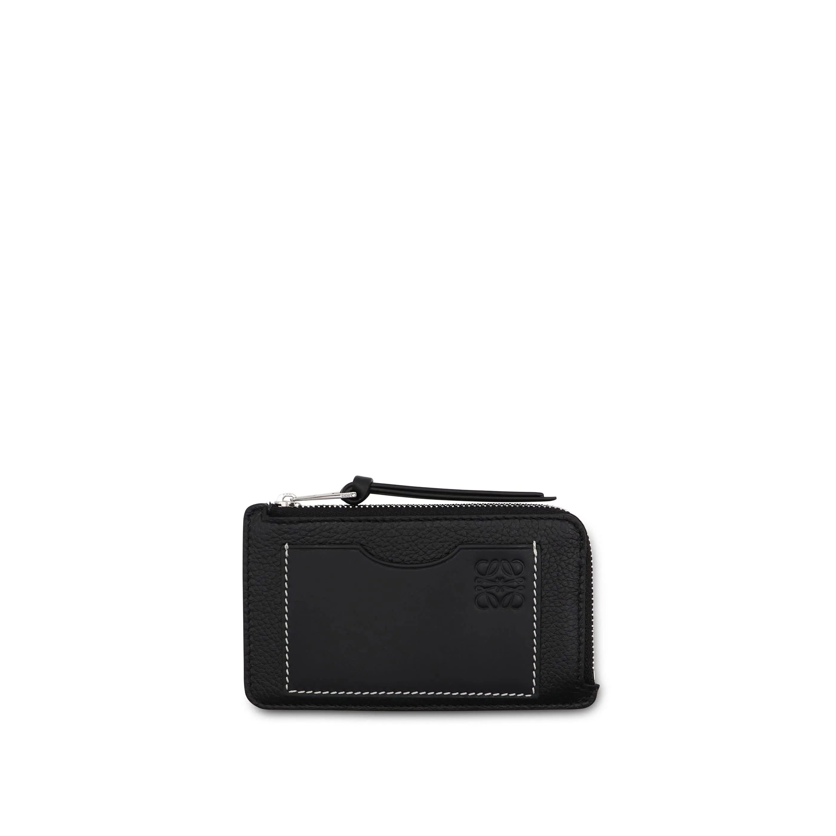 Coin Cardholder in Soft Grained Calfskin in Black