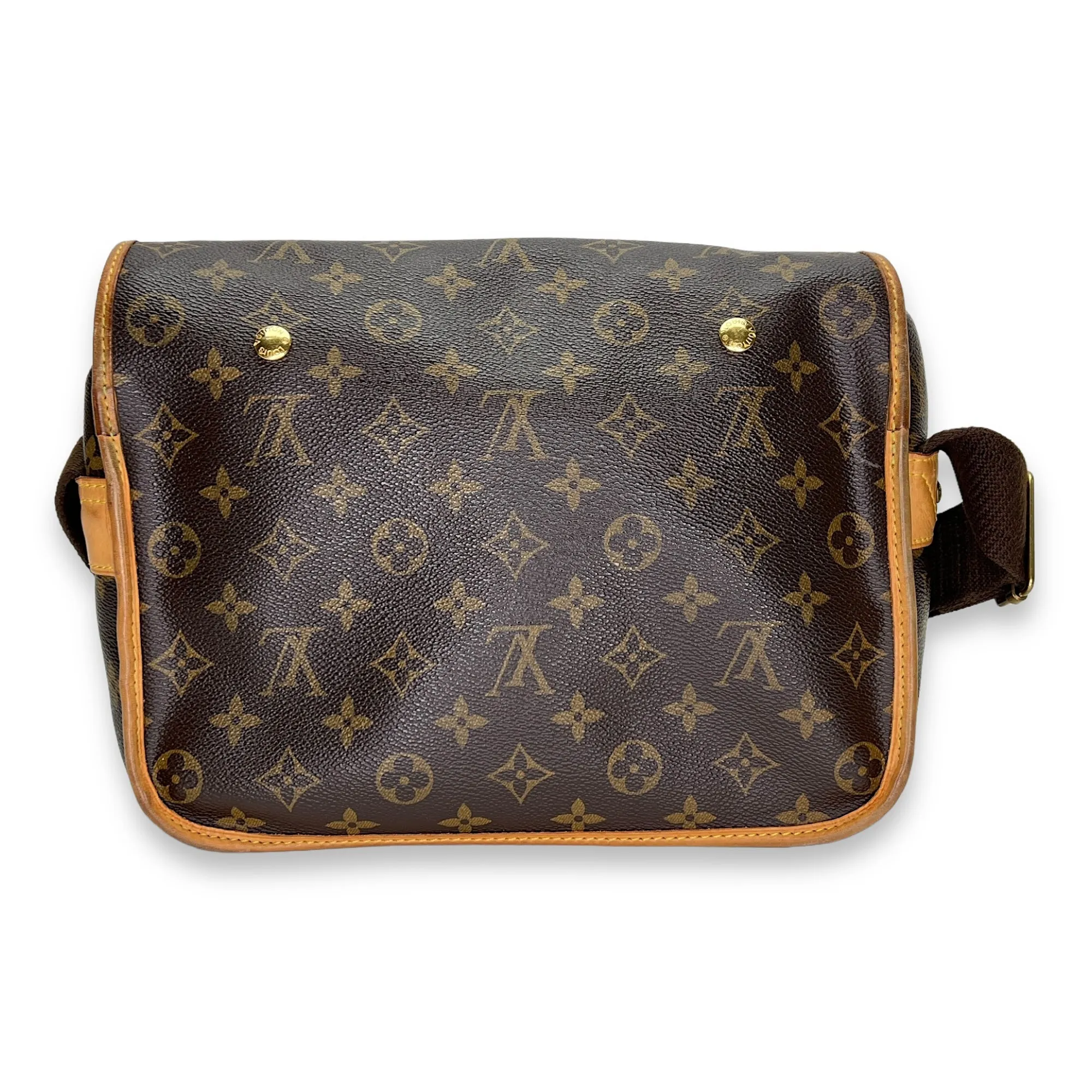 Congo Brown Messenger in Monogram Coated Canvas, Gold hardware