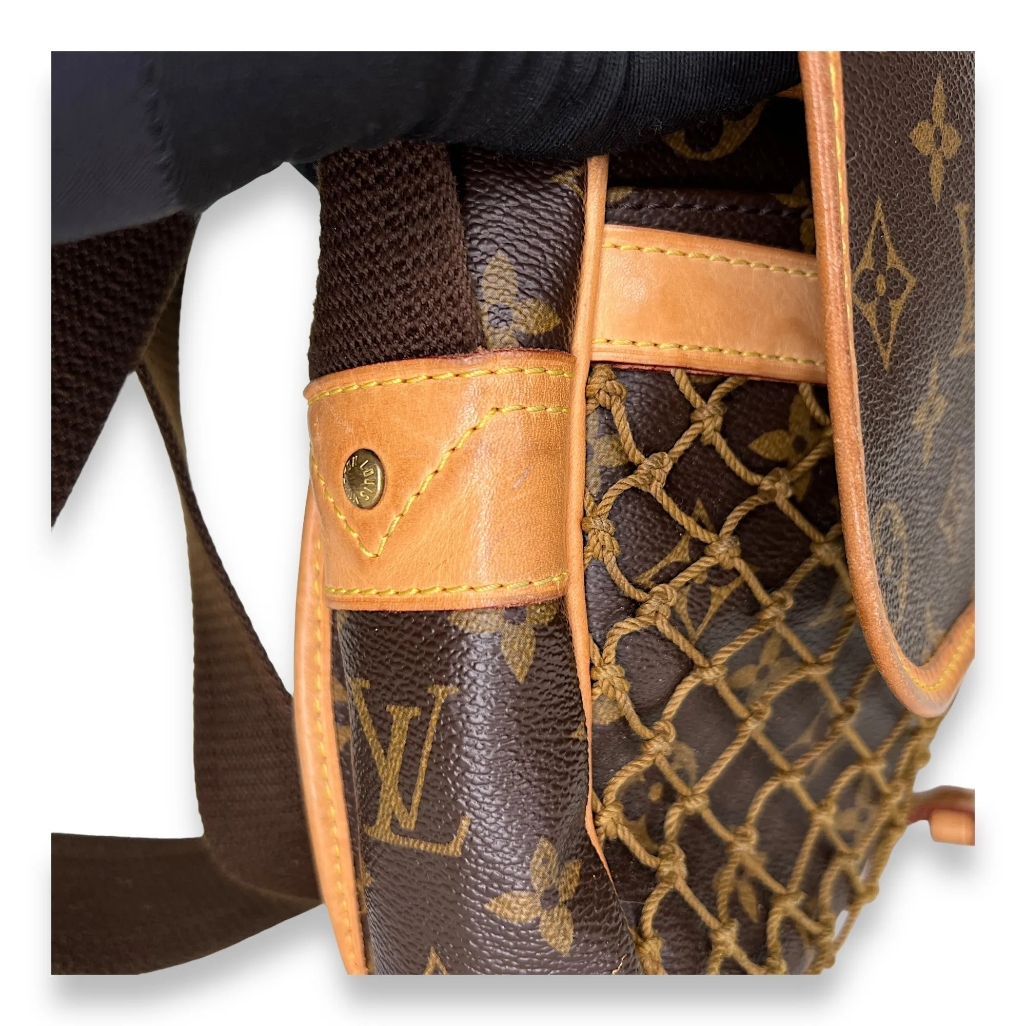 Congo Brown Messenger in Monogram Coated Canvas, Gold hardware