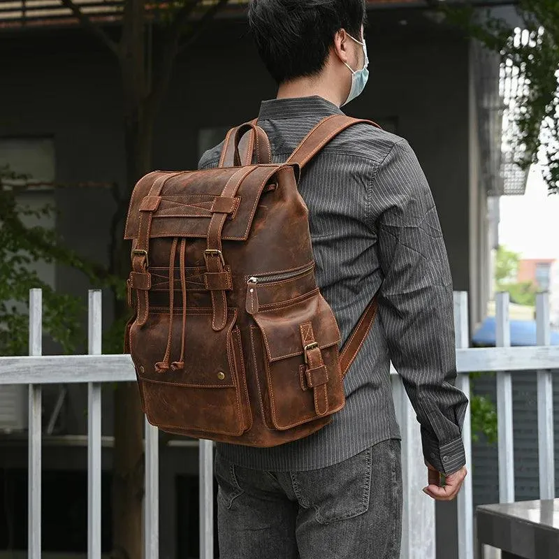 Cool Backpacks - Leather Laptop School Daypack - 2028