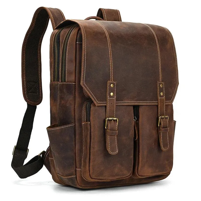 Cool Backpacks - Leather Laptop School Daypack - 2028