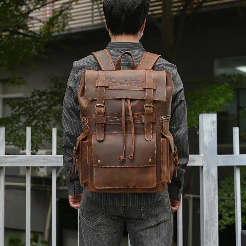 Cool Backpacks - Leather Laptop School Daypack - 2028