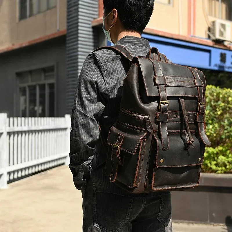 Cool Backpacks - Leather Laptop School Daypack - 2028