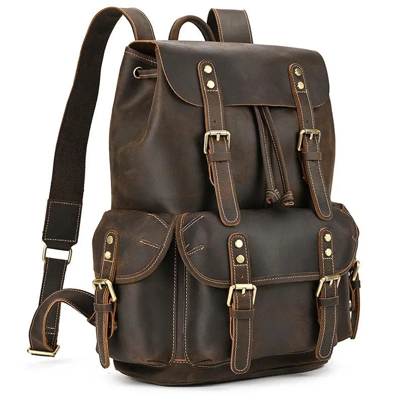 Cool Backpacks - Leather Laptop School Daypack - 2028