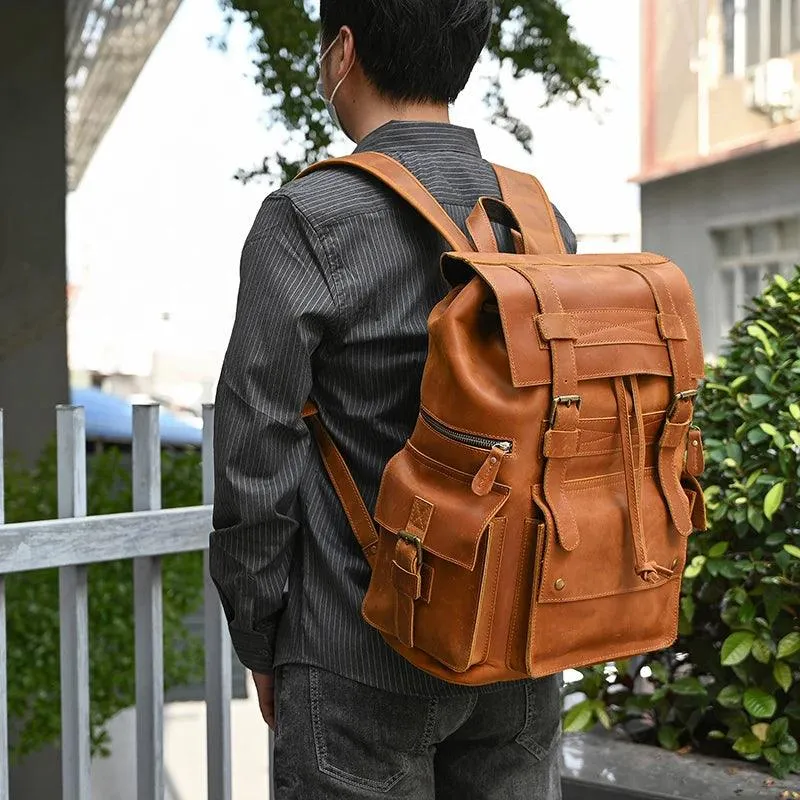 Cool Backpacks - Leather Laptop School Daypack - 2028