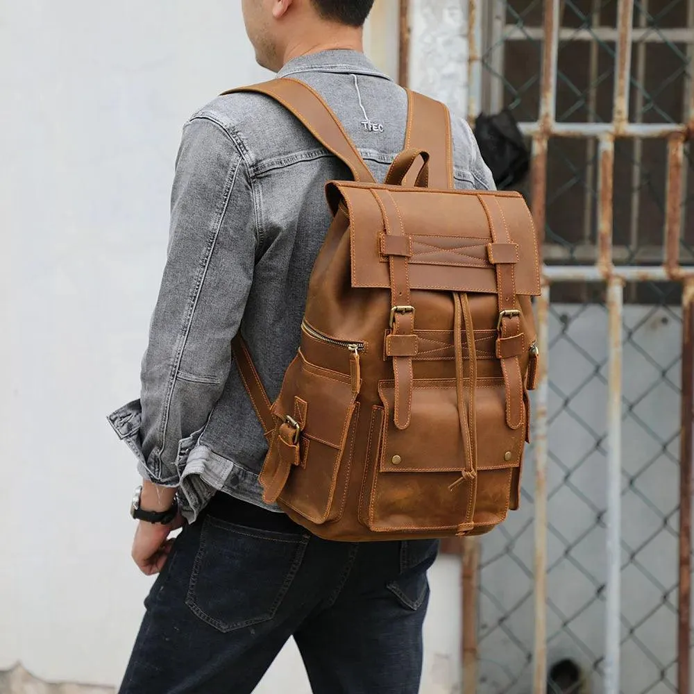 Cool Backpacks - Leather Laptop School Daypack - 2028