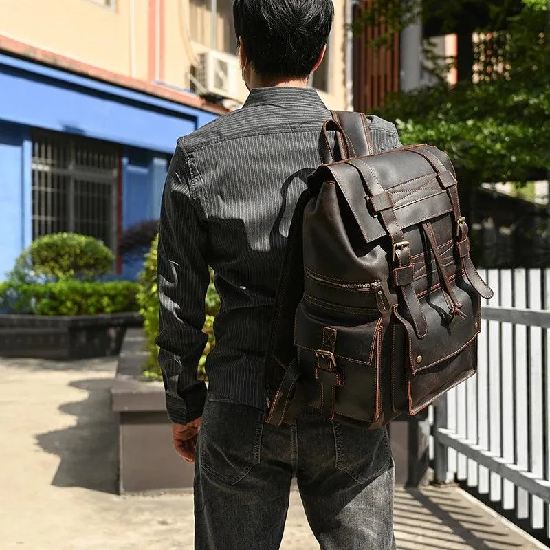 Cool Backpacks - Leather Laptop School Daypack - 2028