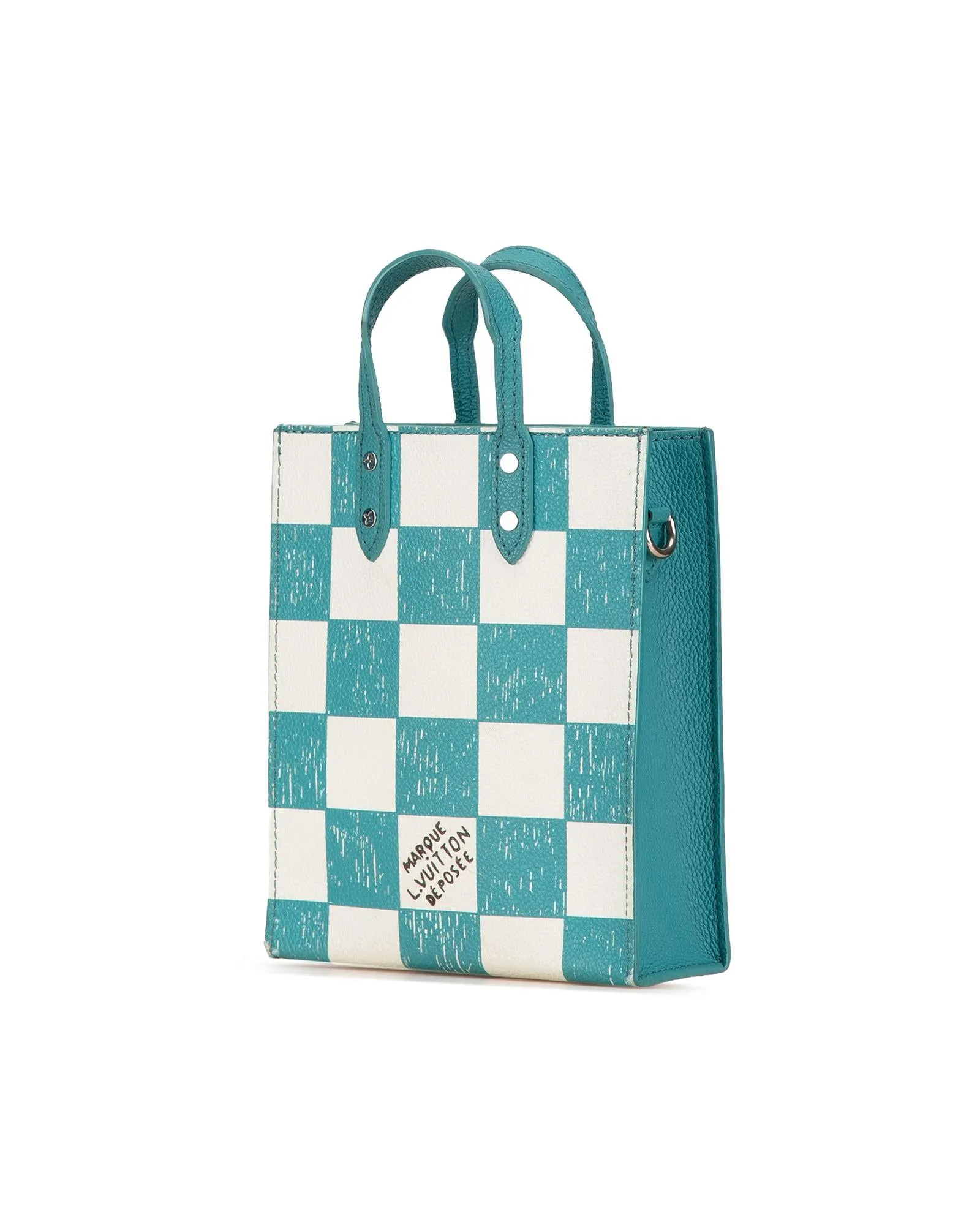 Damier Checkerboard Sac Plat XS with Rolled Handles and Detachable Strap