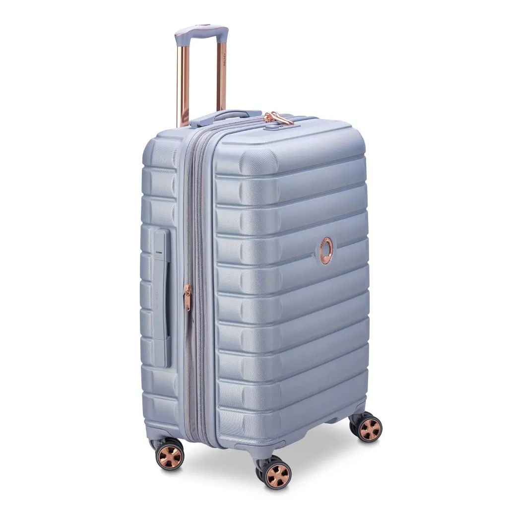 Delsey Shadow 66cm Expandable Medium Luggage - Platinum