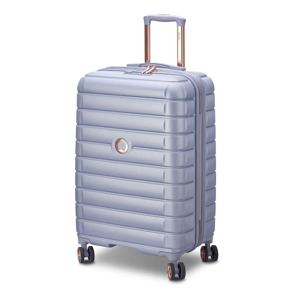 Delsey Shadow 66cm Expandable Medium Luggage - Platinum