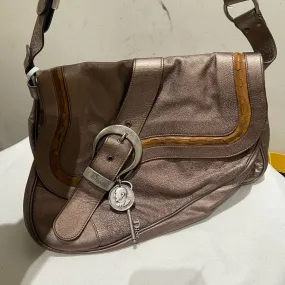 Dior Saddle Brown Leather Large Vintage Bag