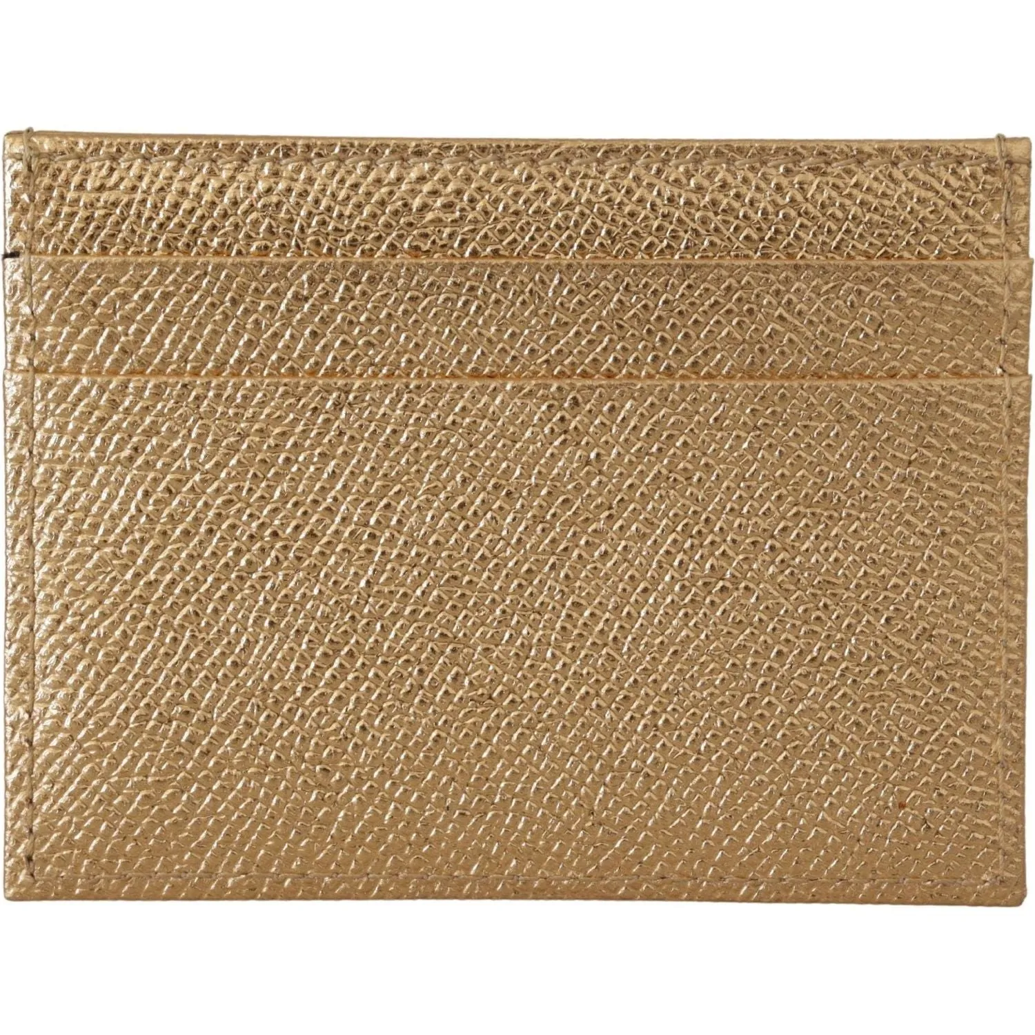 Dolce & Gabbana Elegant Gold Leather Cardholder