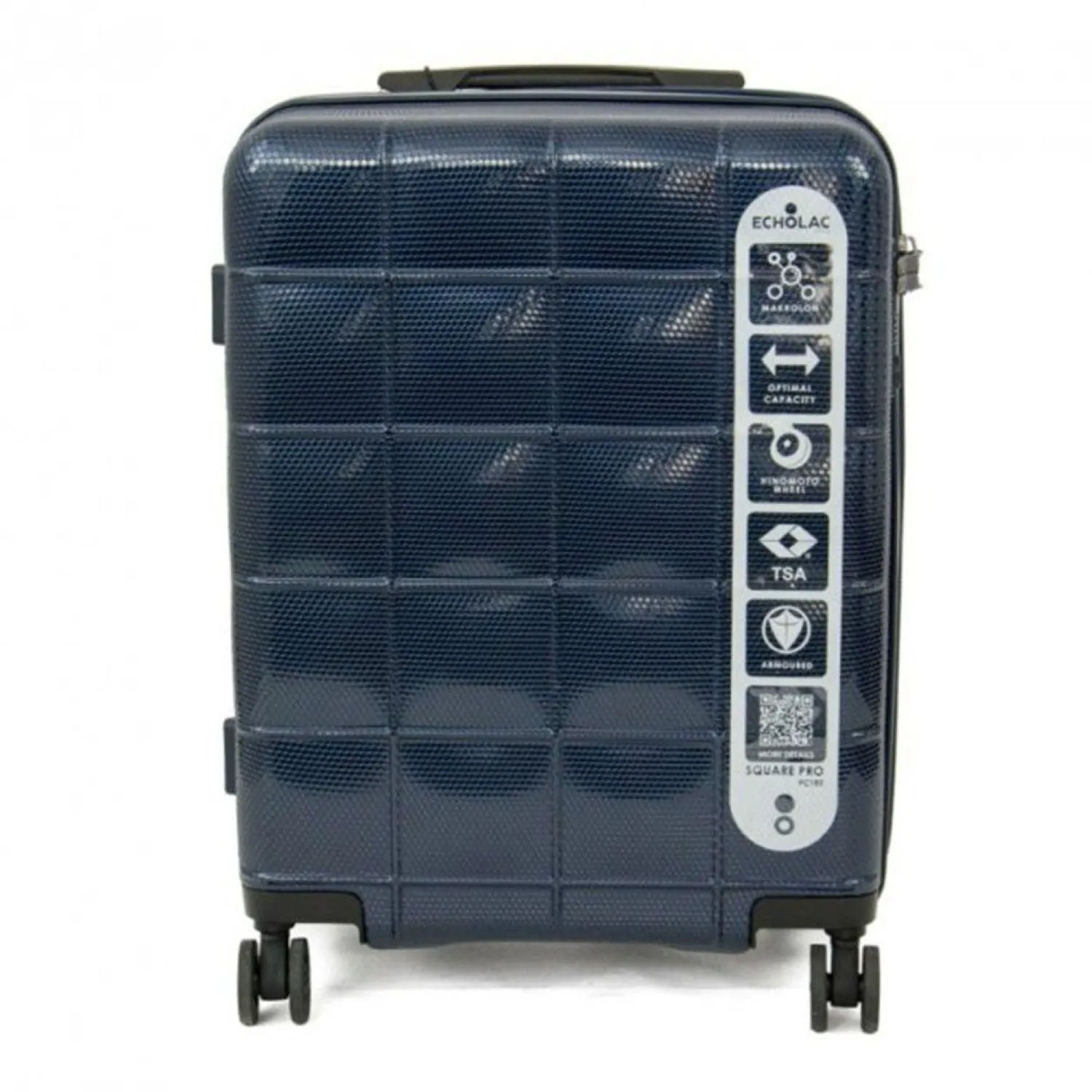 Echolac Square Pro 20" Upright Carry On Luggage with Super Silent Spinner Wheels