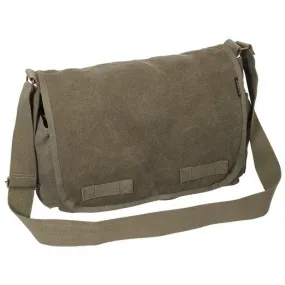 Everest Luggage Canvas Two Snap Pocket Messenger - Olive