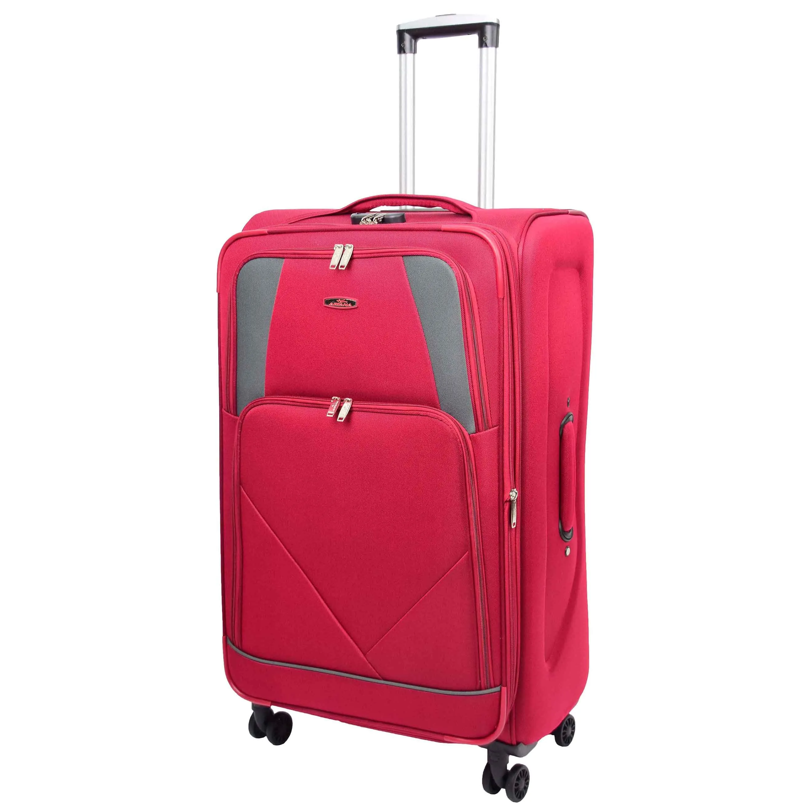 Expandable Four Wheel Soft Suitcase Luggage York Red