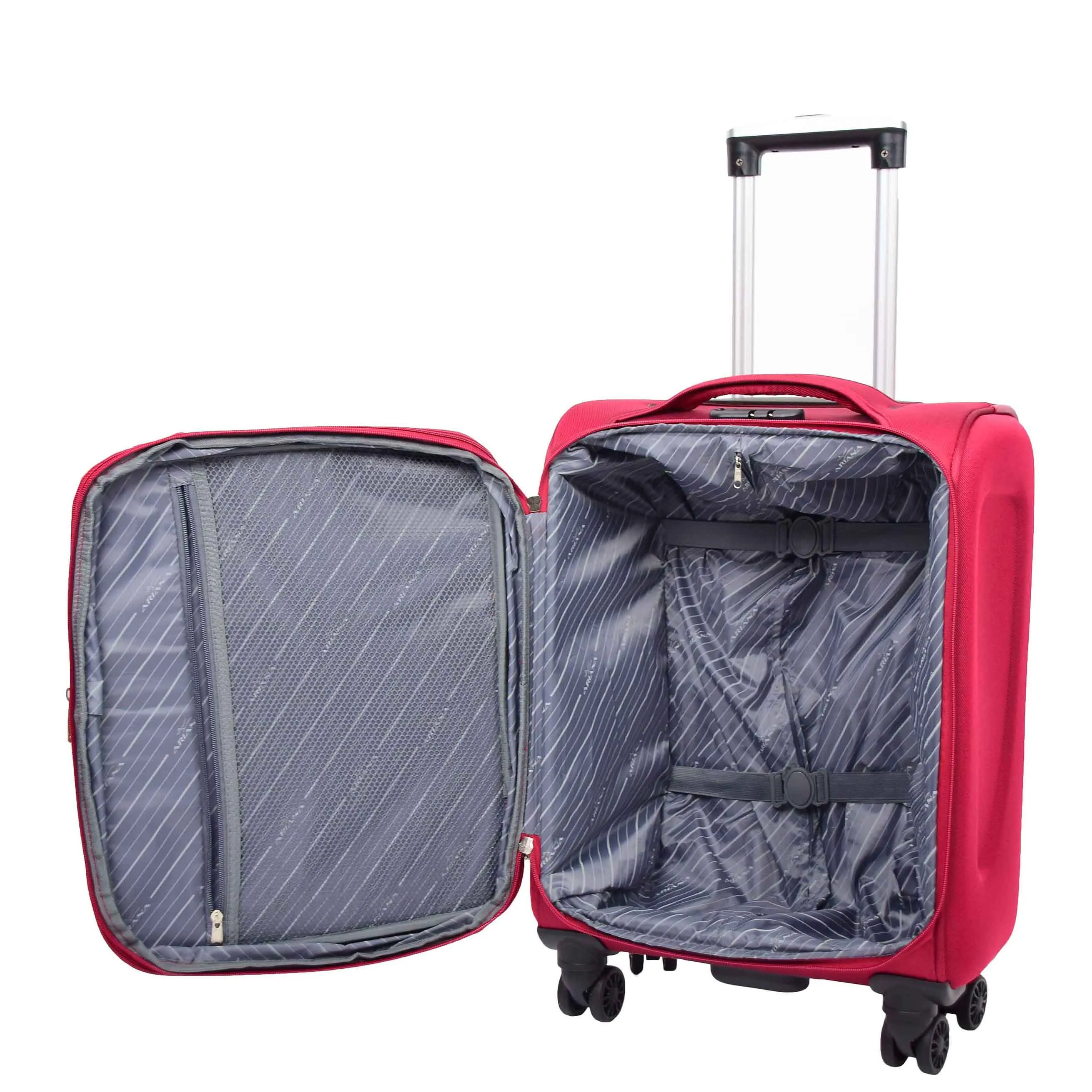 Expandable Four Wheel Soft Suitcase Luggage York Red