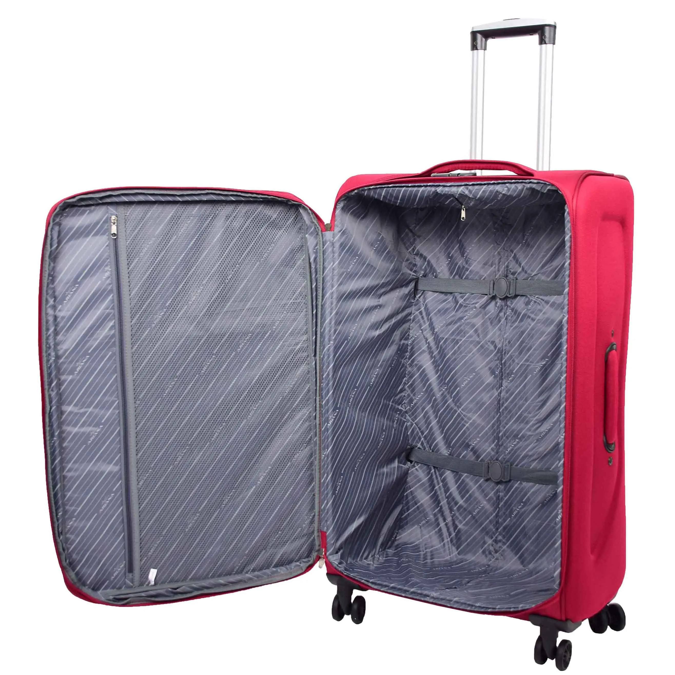 Expandable Four Wheel Soft Suitcase Luggage York Red