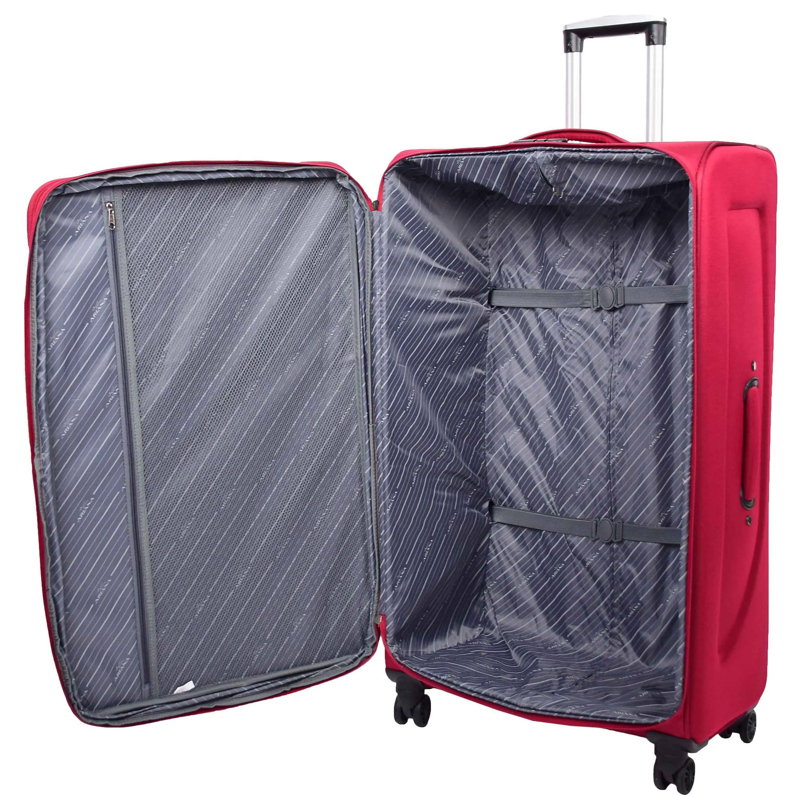 Expandable Four Wheel Soft Suitcase Luggage York Red