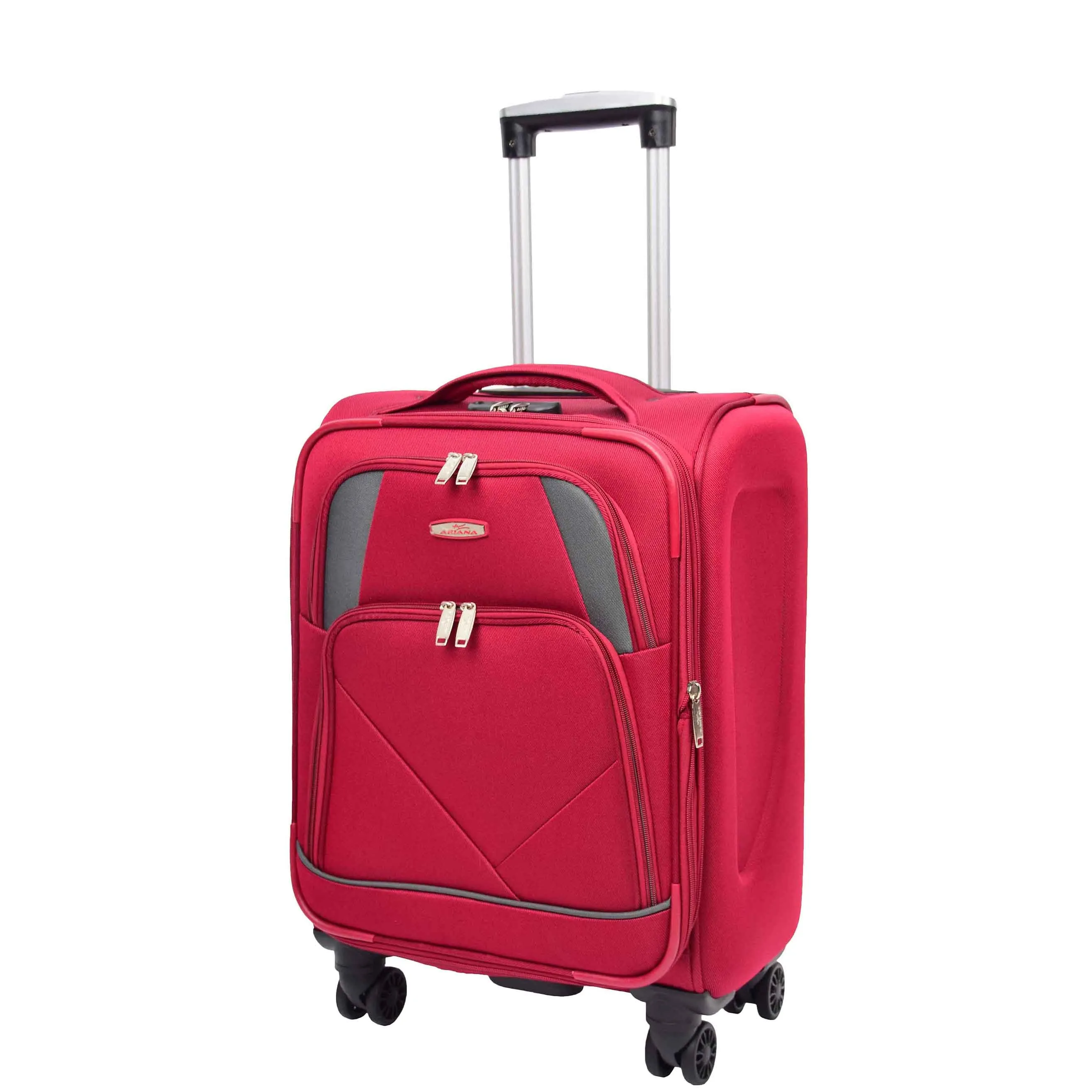 Expandable Four Wheel Soft Suitcase Luggage York Red