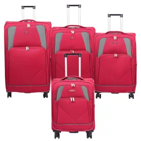 Expandable Four Wheel Soft Suitcase Luggage York Red