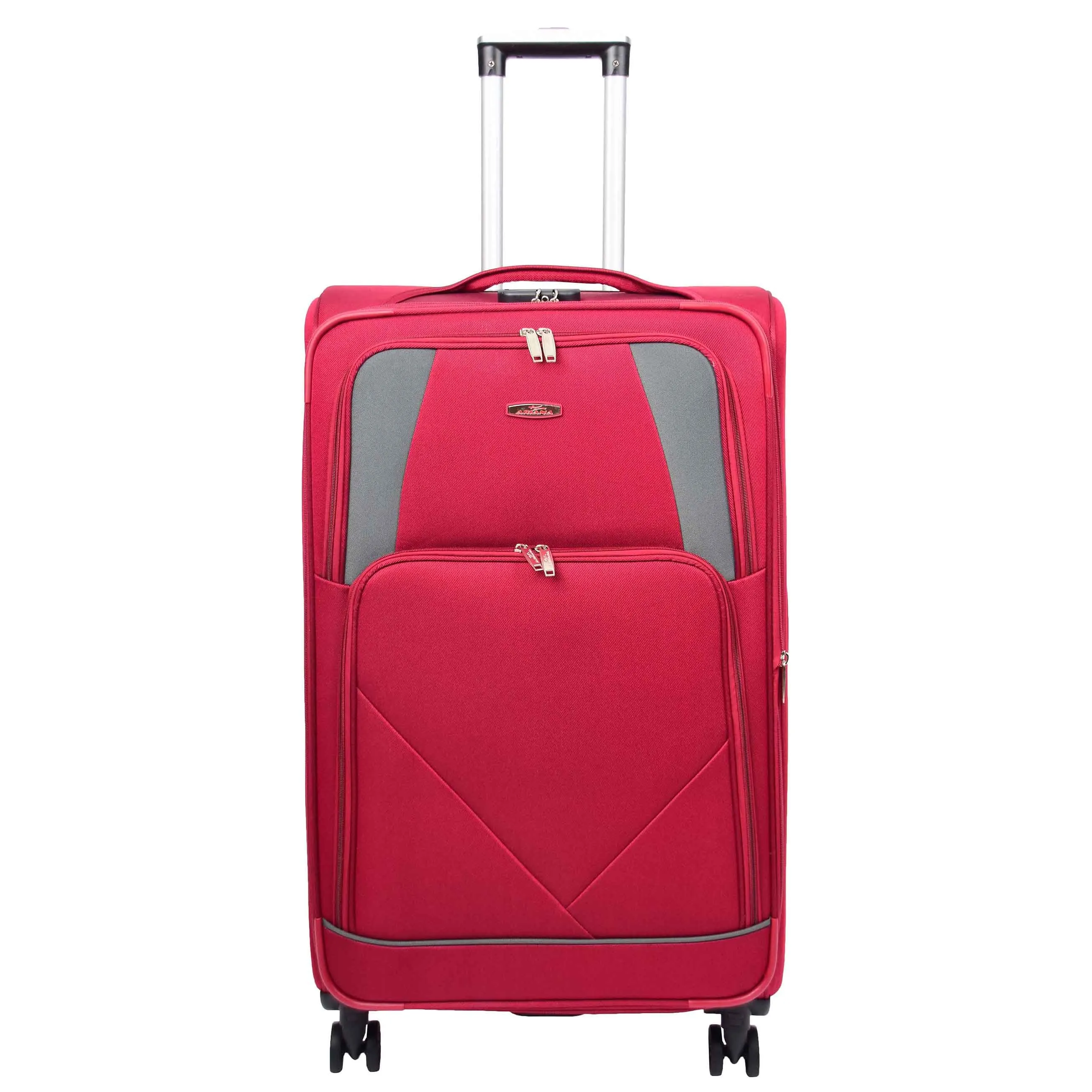 Expandable Four Wheel Soft Suitcase Luggage York Red