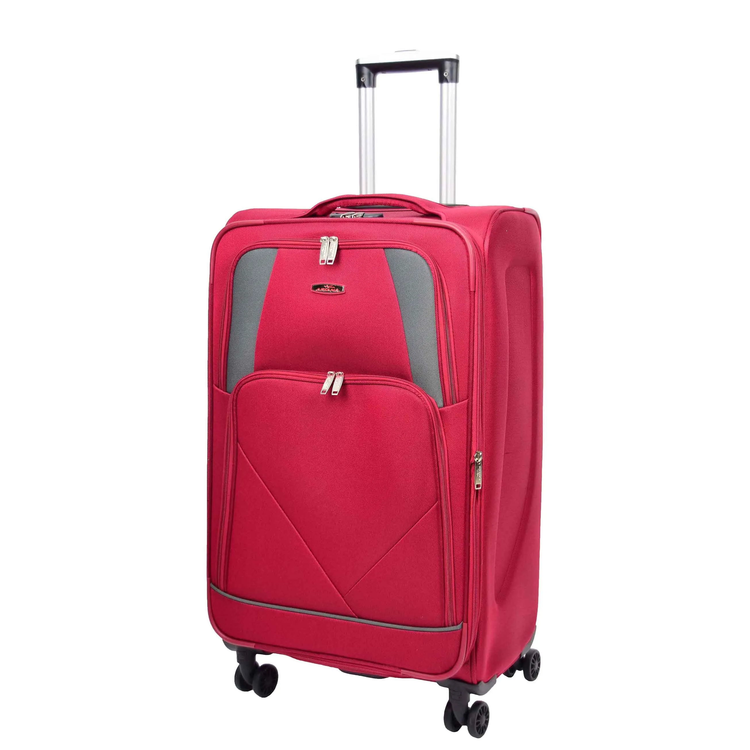 Expandable Four Wheel Soft Suitcase Luggage York Red