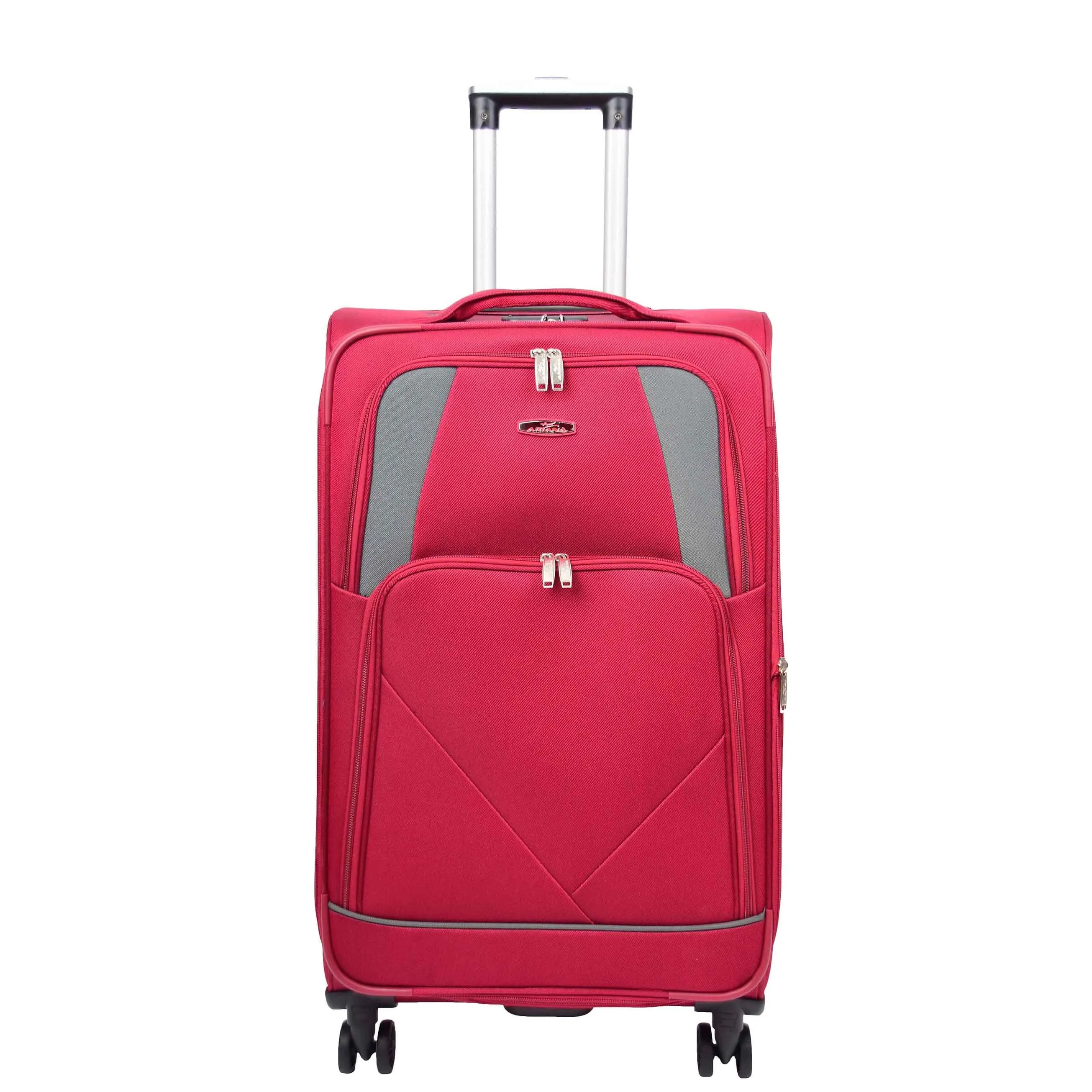 Expandable Four Wheel Soft Suitcase Luggage York Red